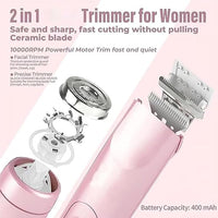 2 in 1 Dual-Head Shaver Waterproof Rechargeable, for Armpit, Legs, Arms